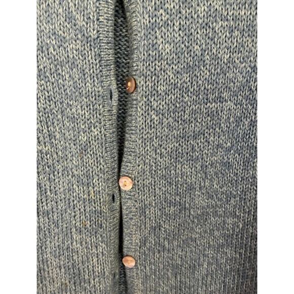 LL Bean Button Front Cotton Cardigan Sweater Womens Large Blue Thick Knit Classi - Picture 5 of 7